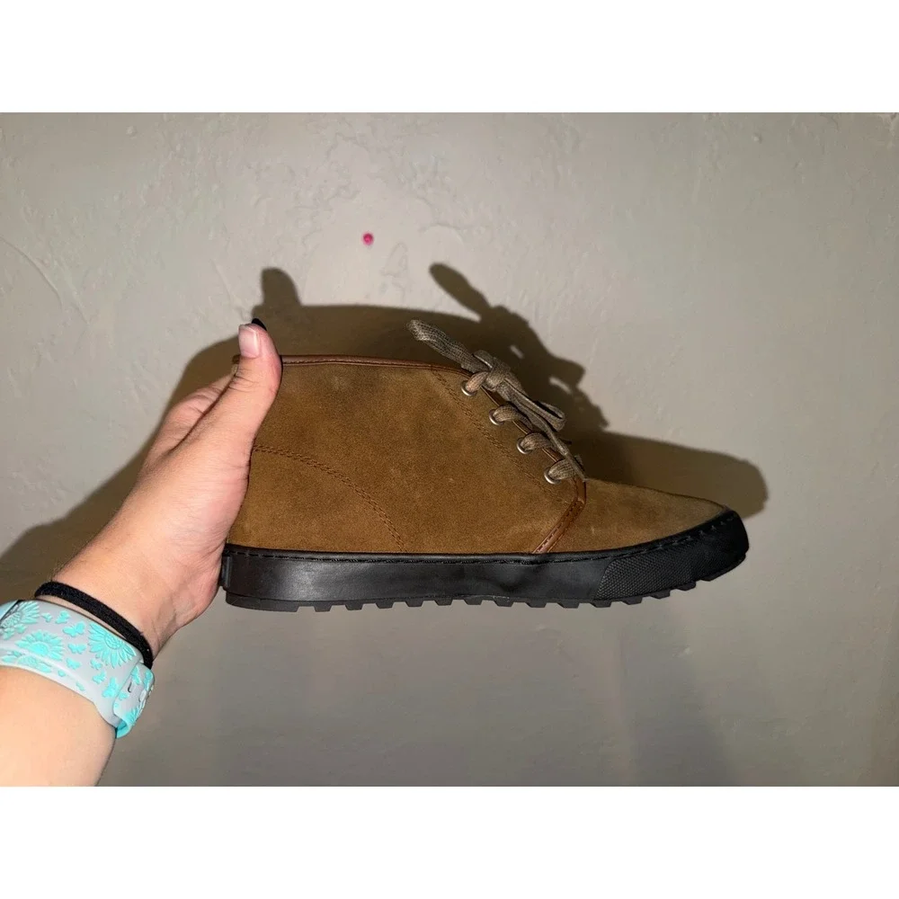Polo Ralph Lauren Chett Brown Suede Chukka Boots Mens 4.5 RF101304 Lug Sole